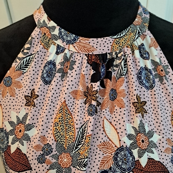 NWT Loft Pink Floral Halter Tiered Dress    Size M - Picture 2 of 7